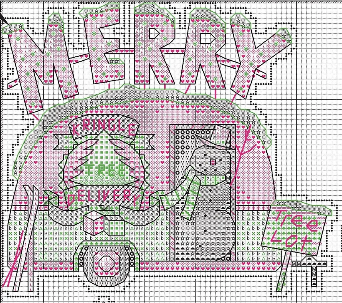 HOLIDAY TRUCK ORNAMENTS, Counted Cross Stitch Kit, 14 count clear plastic canvas, DIMENSIONS (70-08974)