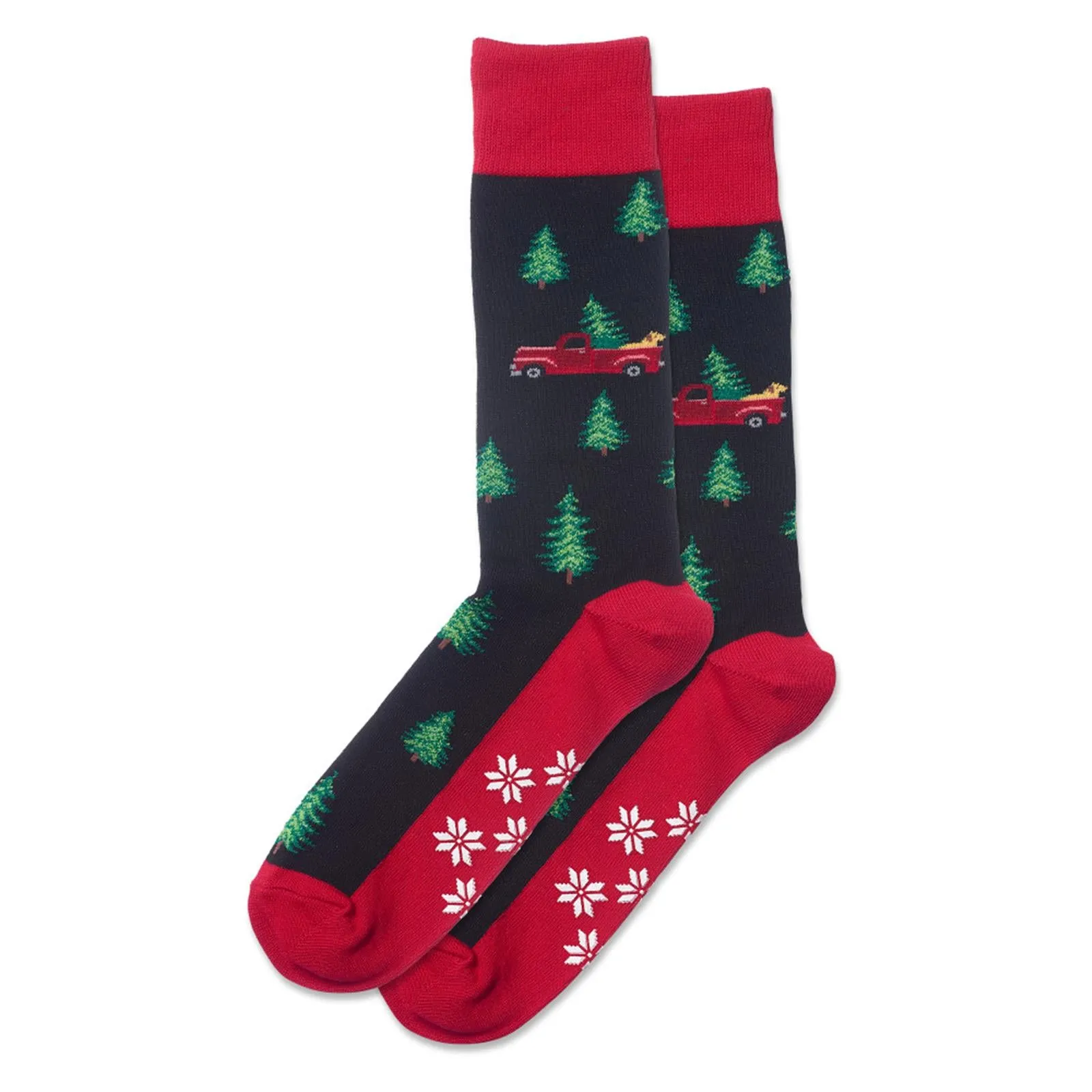 Hot Sox Mens Holiday Trucks Non Skid Socks