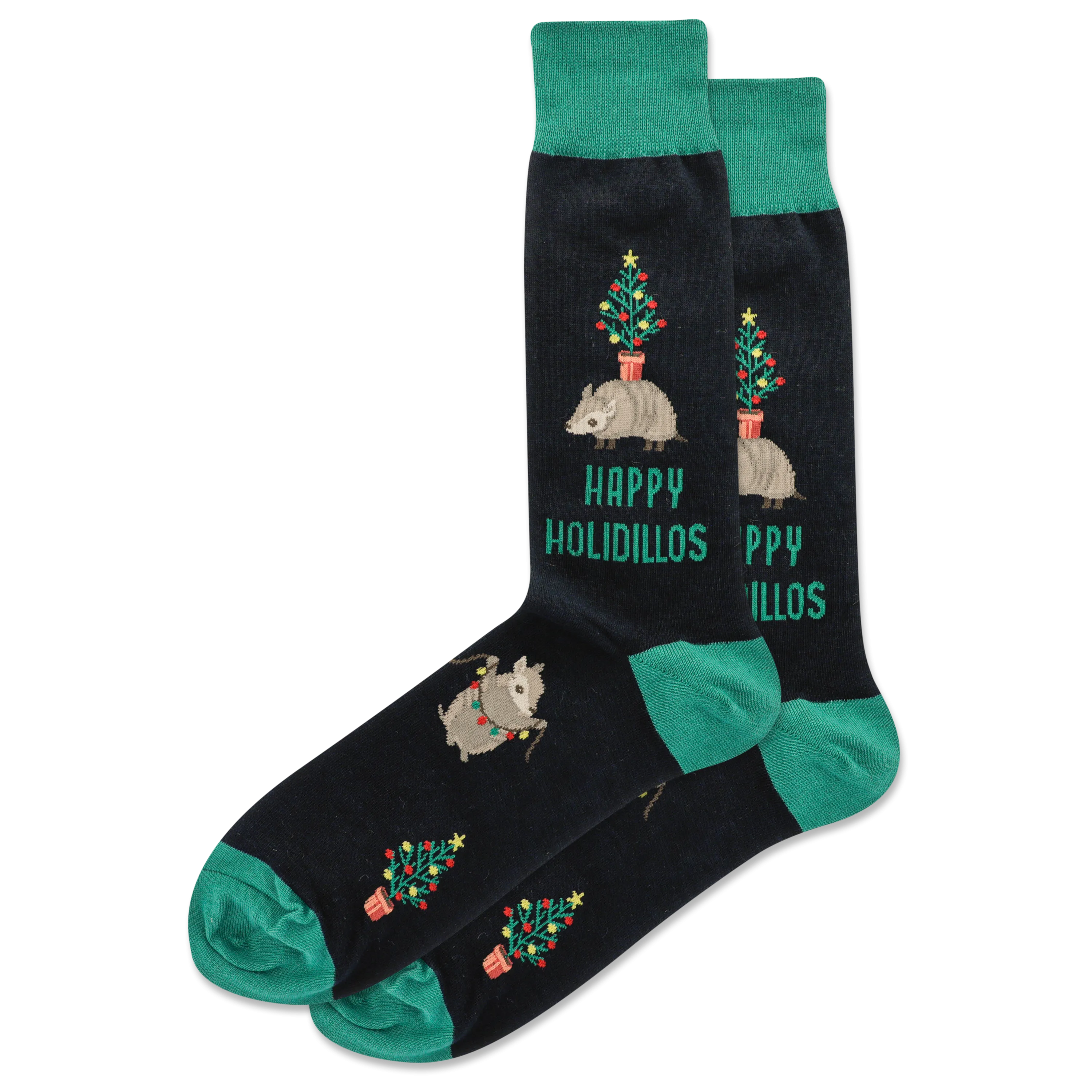 HOTSOX Men's Happy Holidillos Crew Socks