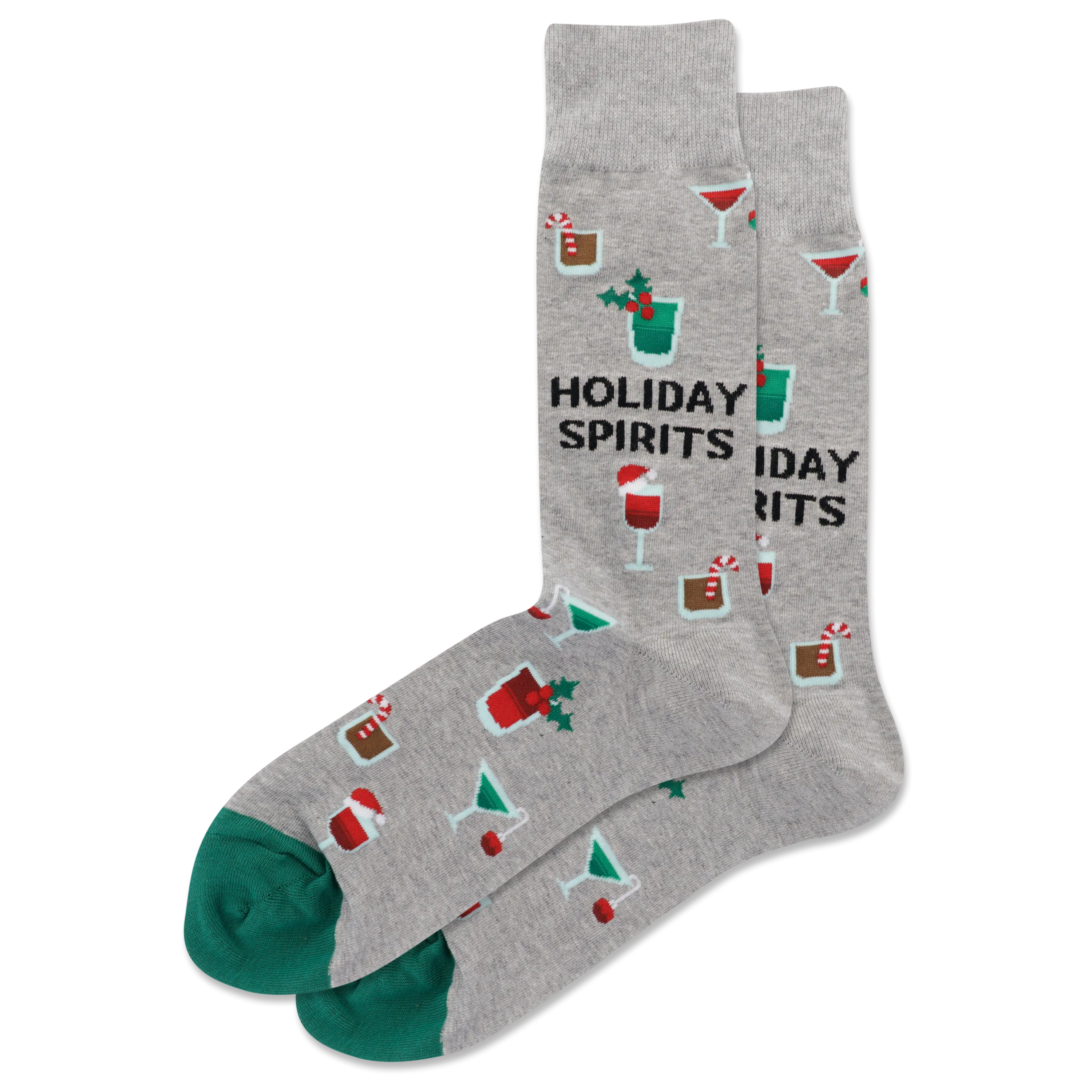 HOTSOX Men's Holiday Spirits Crew Socks