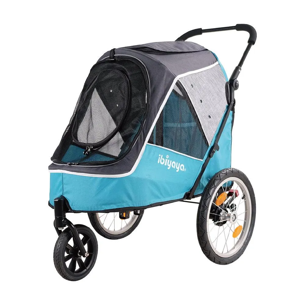 Ibiyaya Happy Pet Trailer / Jogger with Bicycle Attachment 2.0 - Blue