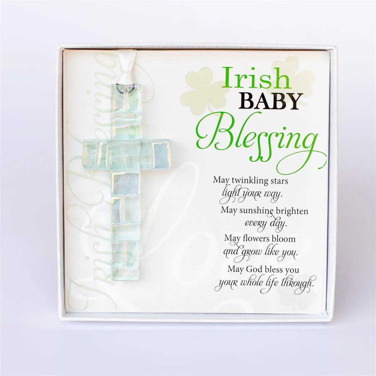 Irish Baby Clear Mosaic Cross