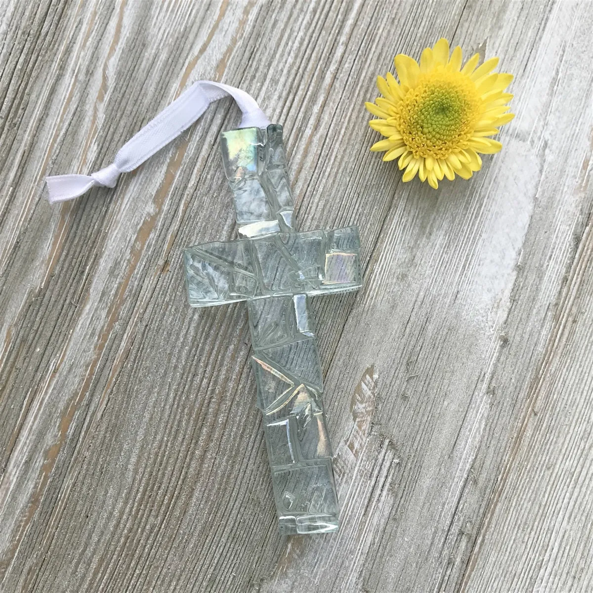 Irish Baby Clear Mosaic Cross