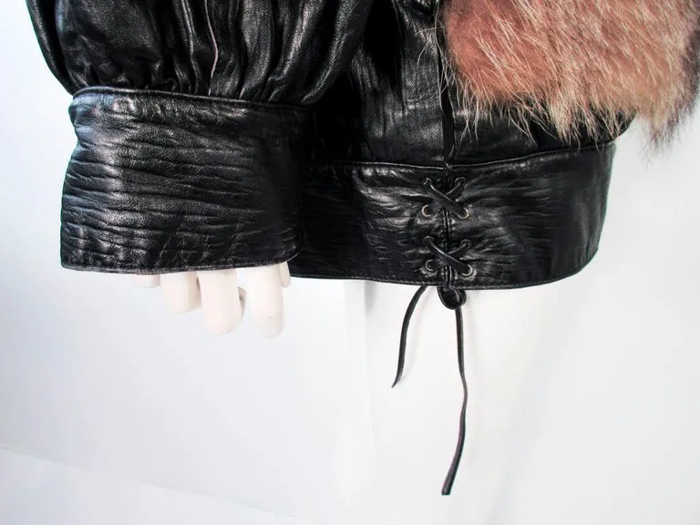 JACQUES SAINT LAURENT Raccoon Fur Jacket w/ Tassels Size 38