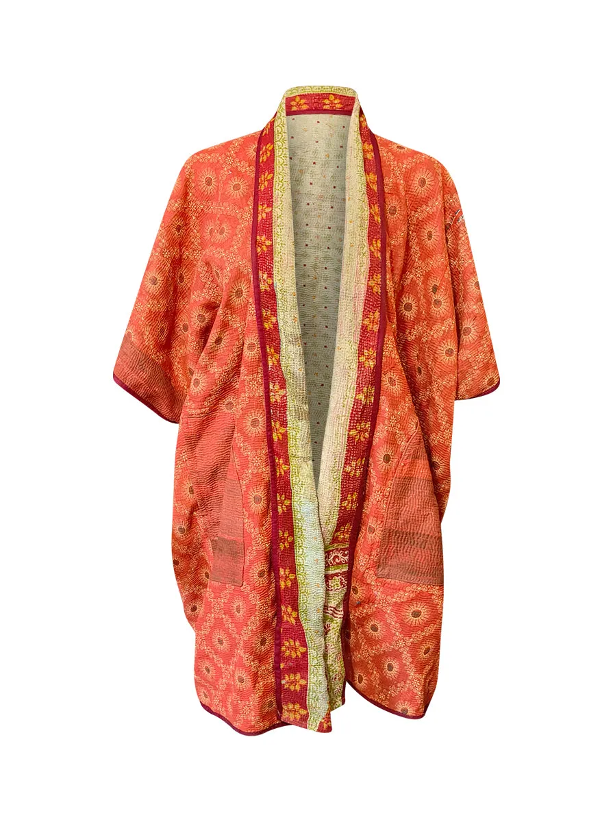 kantha reversible poncho rehanshi