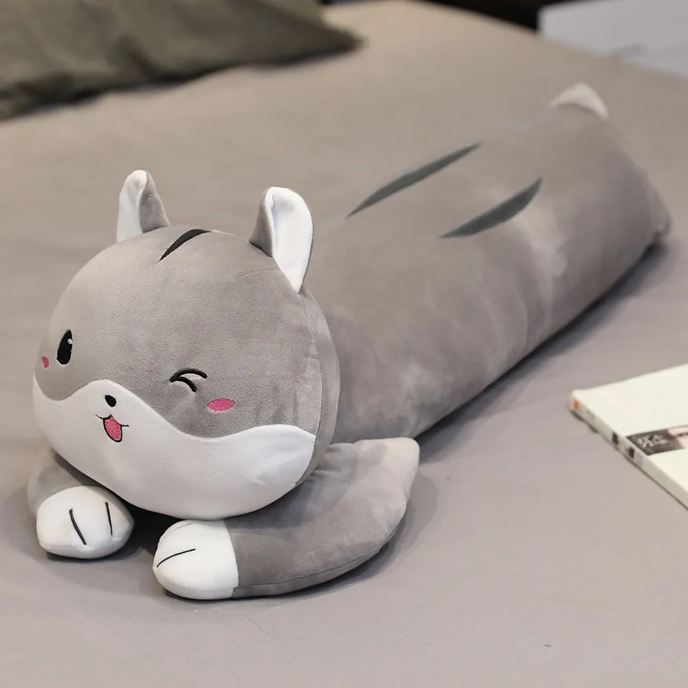 Kawaii Cat Long Pillow Plush