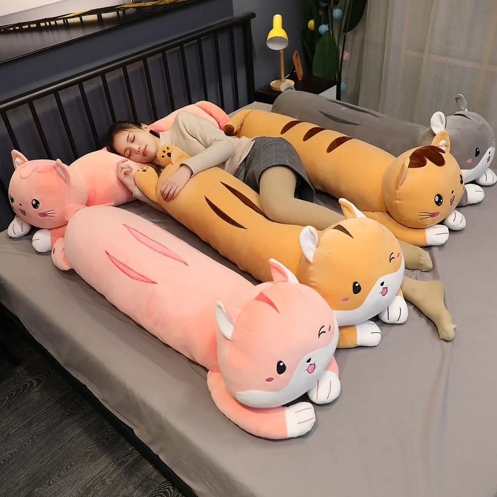 Kawaii Cat Long Pillow Plush