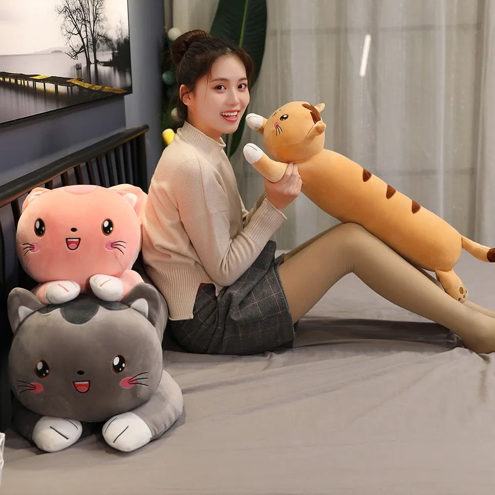 Kawaii Cat Long Pillow Plush