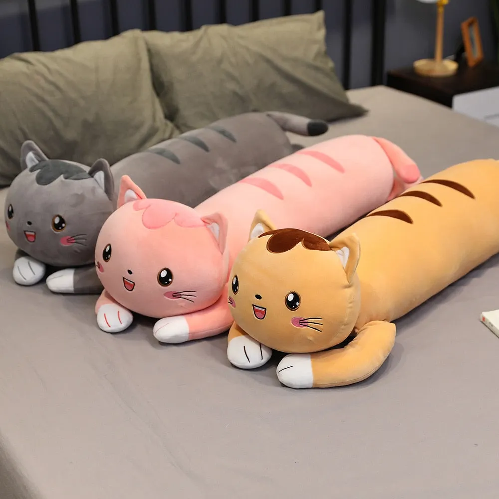 Kawaii Cat Long Pillow Plush