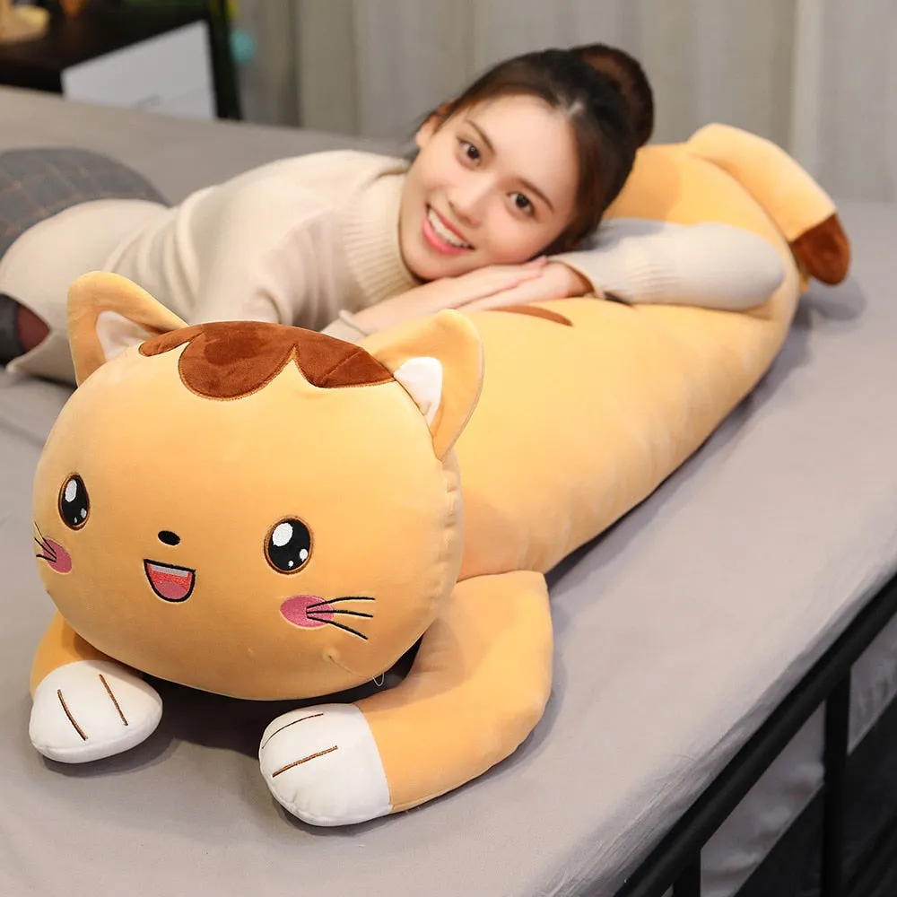 Kawaii Cat Long Pillow Plush