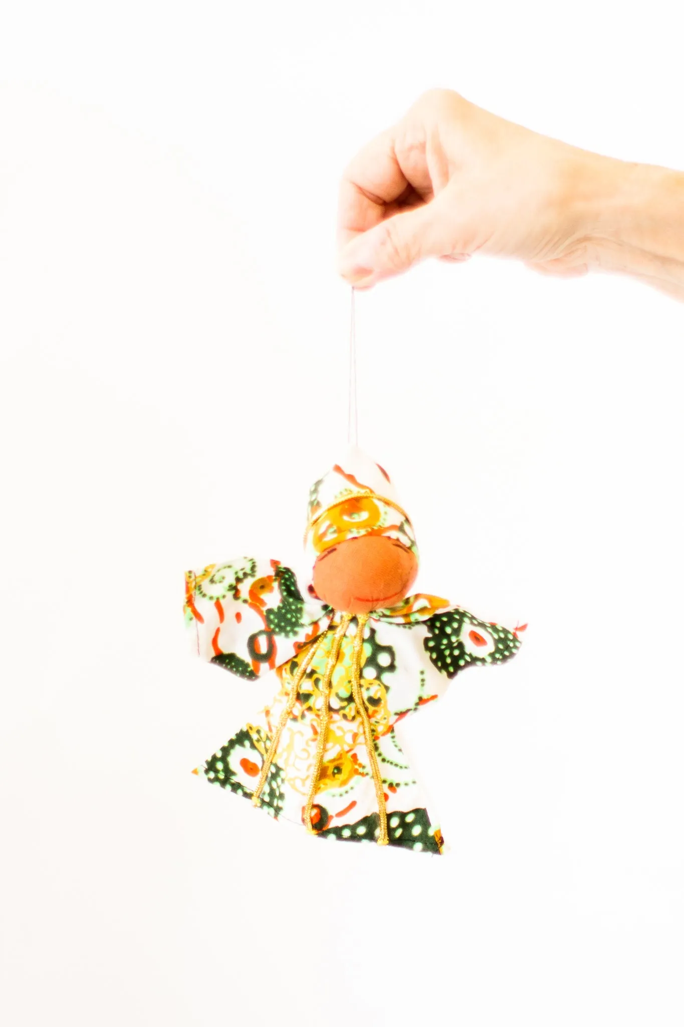 Kitenge Angel Ornament, Citrine