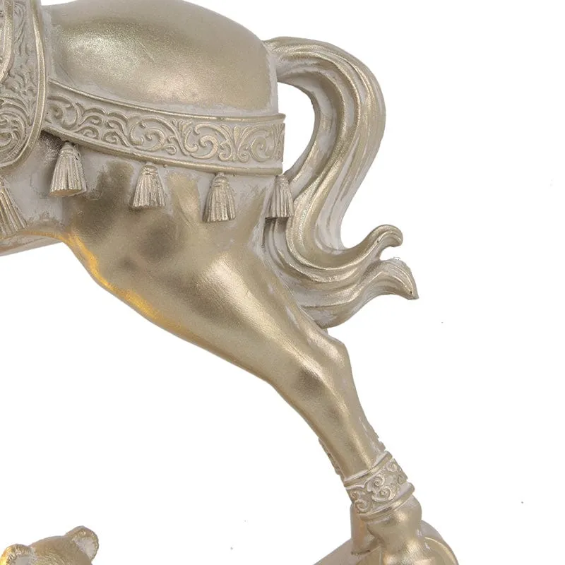 Light Up Gold Resin Rocking Horse (29.5x7x29.5cm)