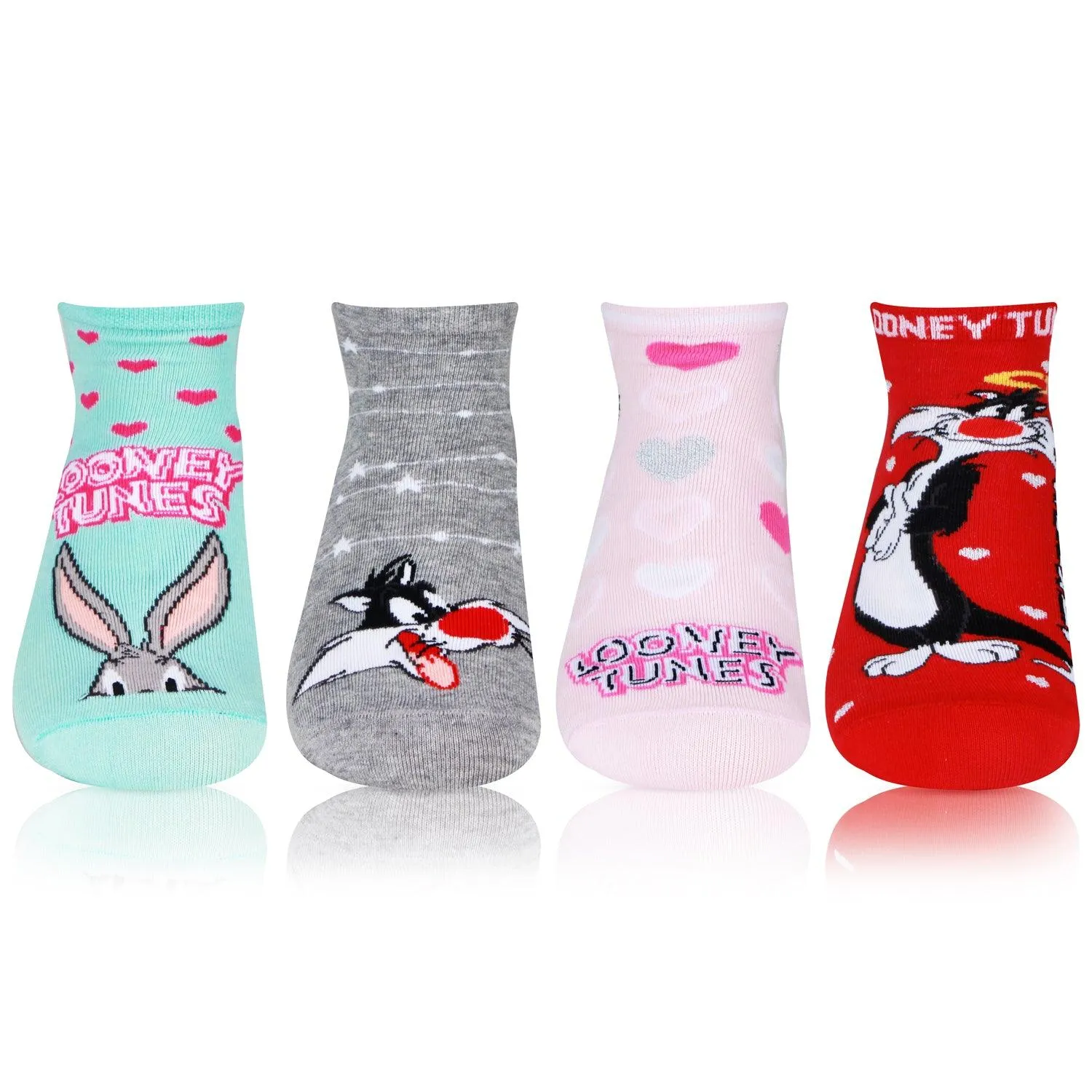 Looney Tunes Multicolored Girls Secret - Length  Socks - Pack Of 4