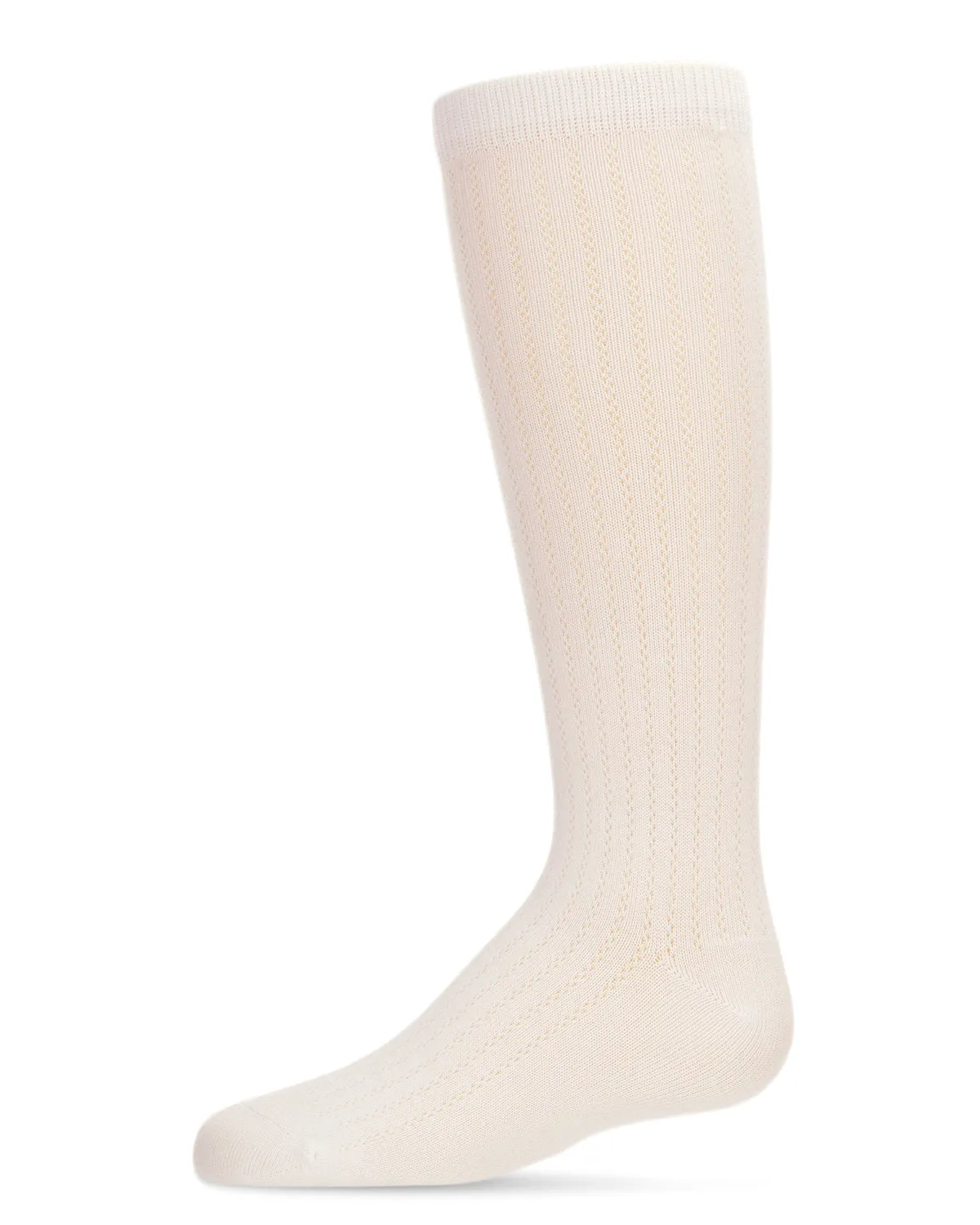 MeMoi Chain Knee High Socks Winter White