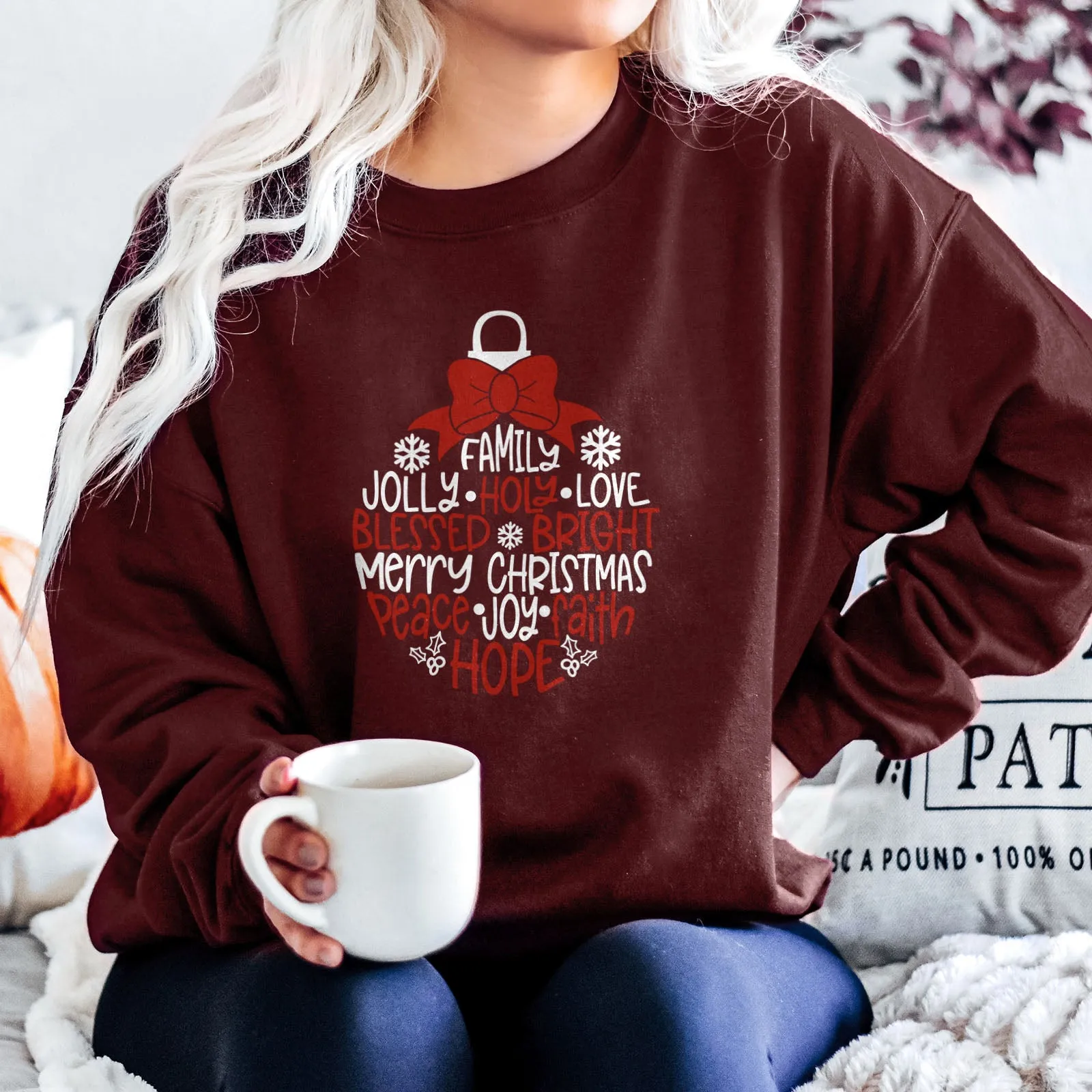 Merry Christmas Ornament Sweatshirt