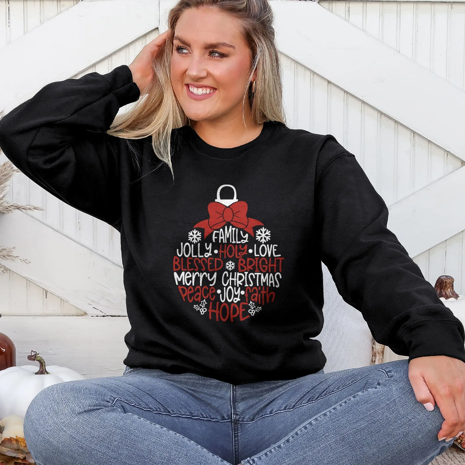 Merry Christmas Ornament Sweatshirt