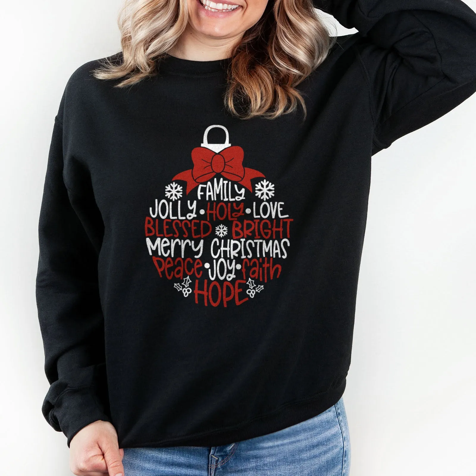 Merry Christmas Ornament Sweatshirt