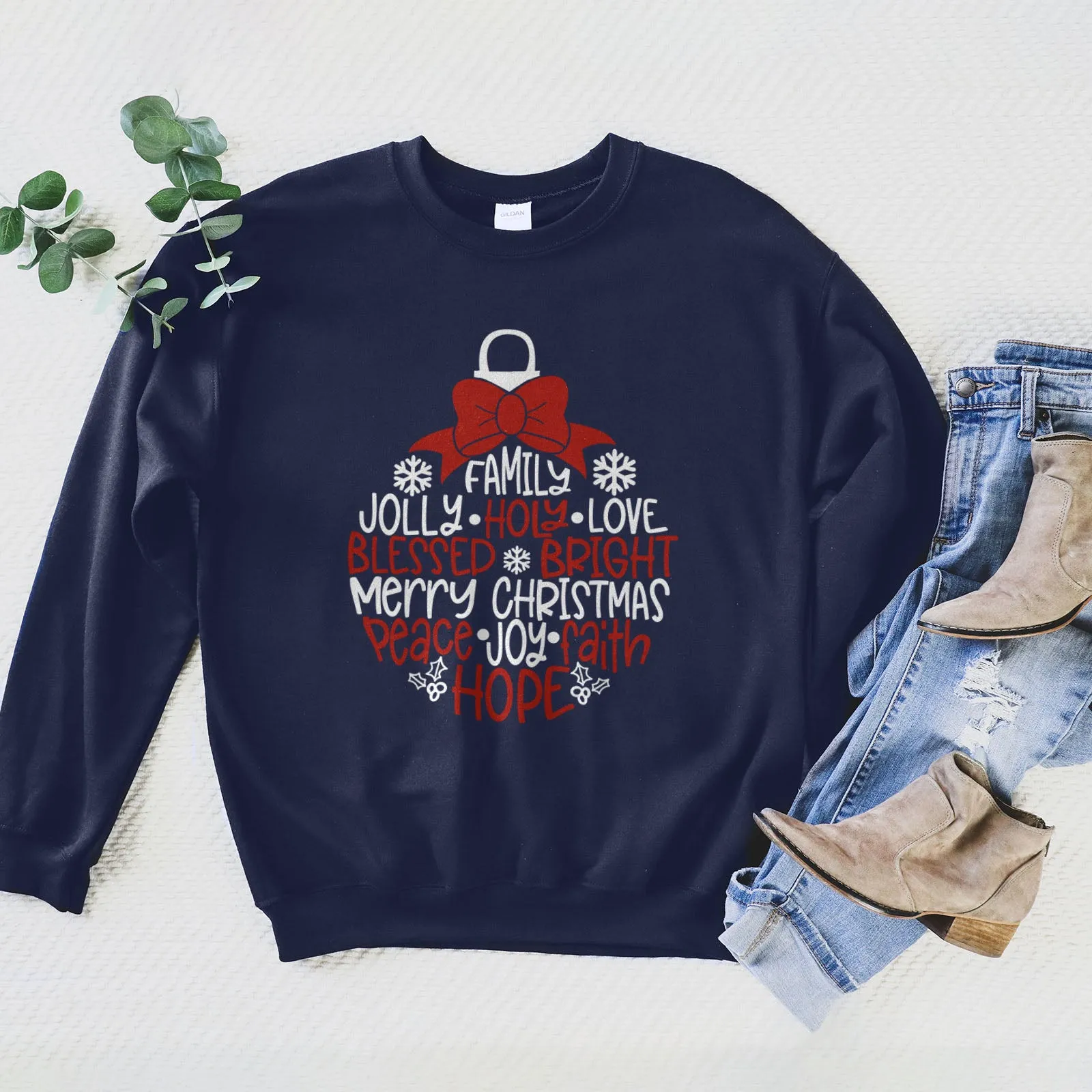 Merry Christmas Ornament Sweatshirt