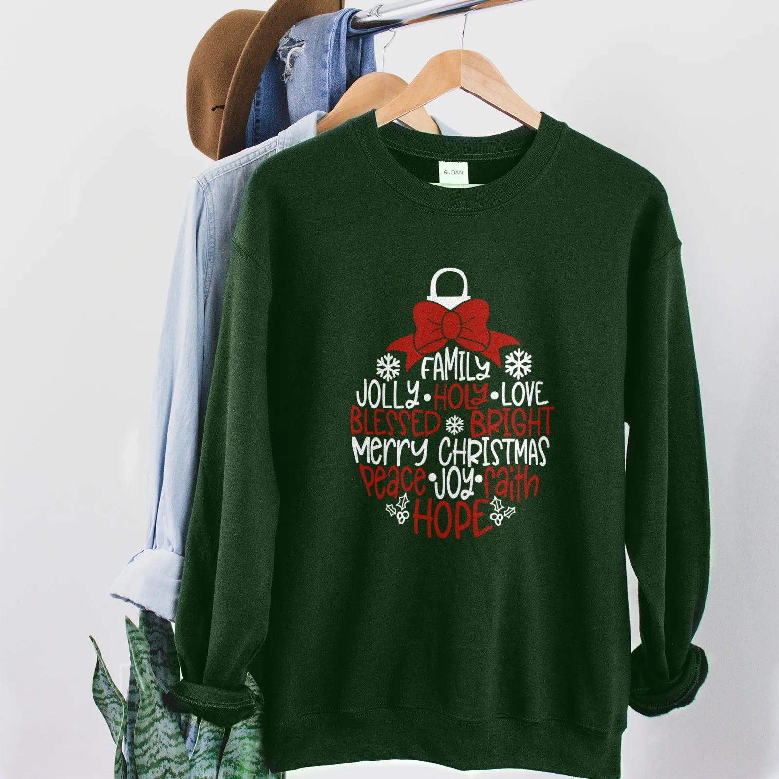 Merry Christmas Ornament Sweatshirt