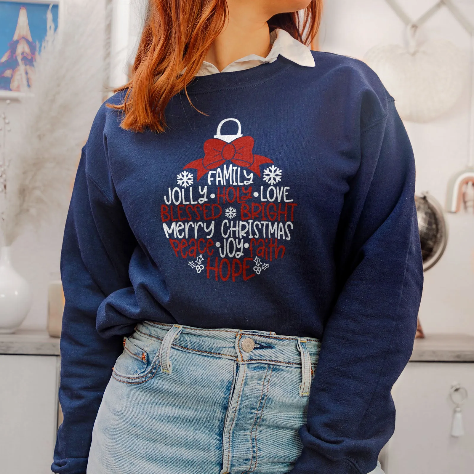 Merry Christmas Ornament Sweatshirt