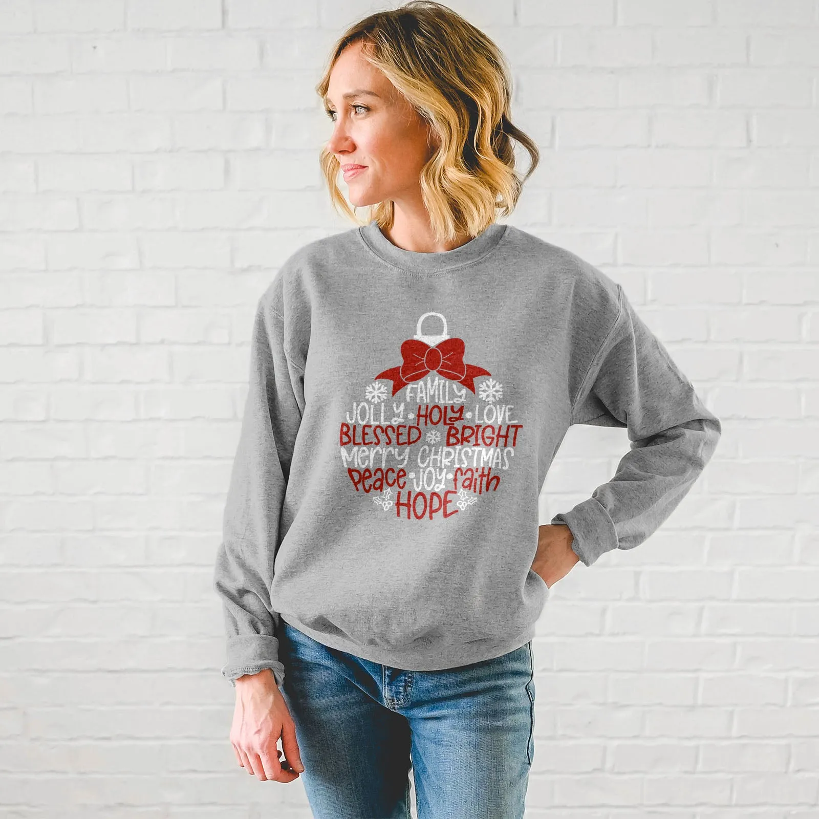 Merry Christmas Ornament Sweatshirt