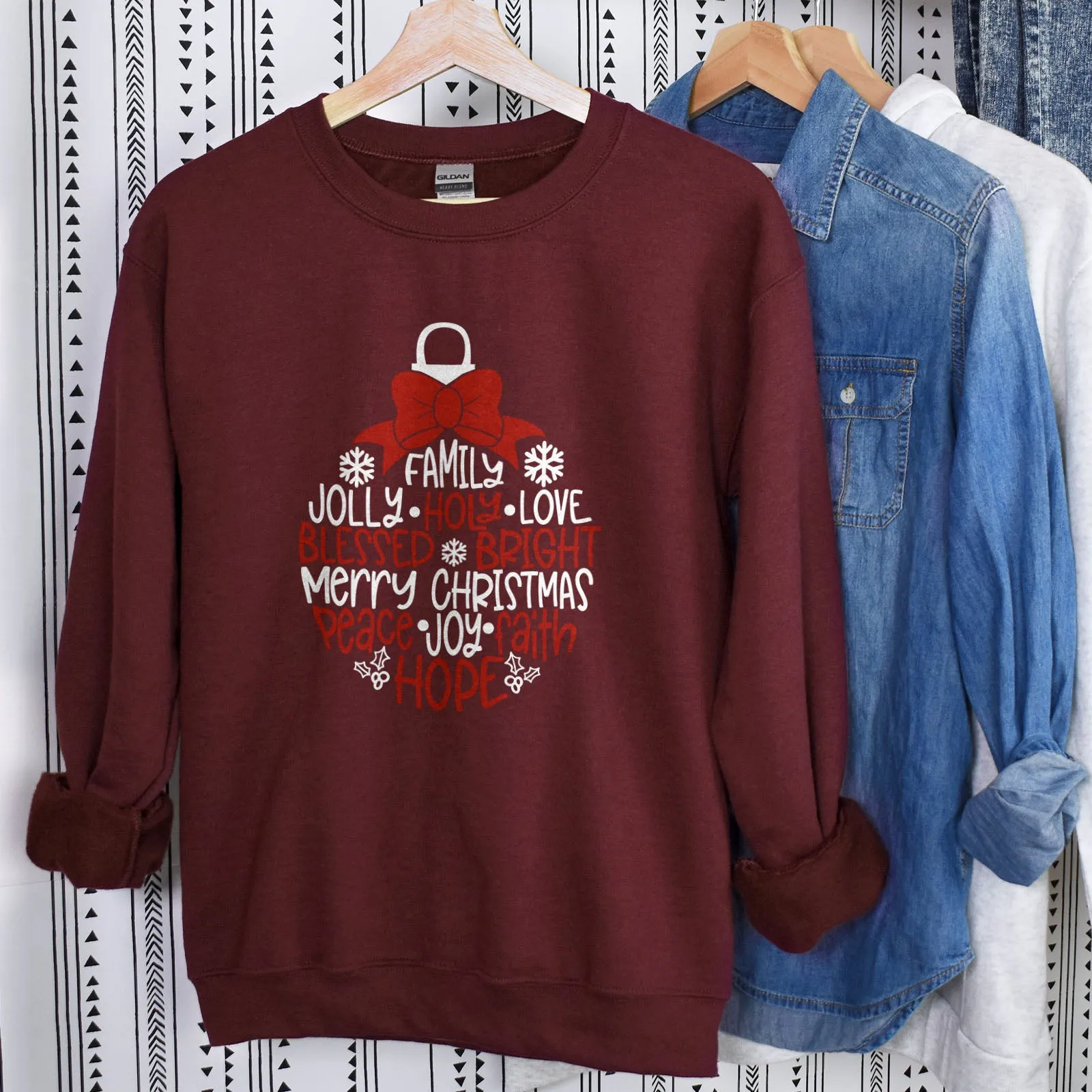 Merry Christmas Ornament Sweatshirt