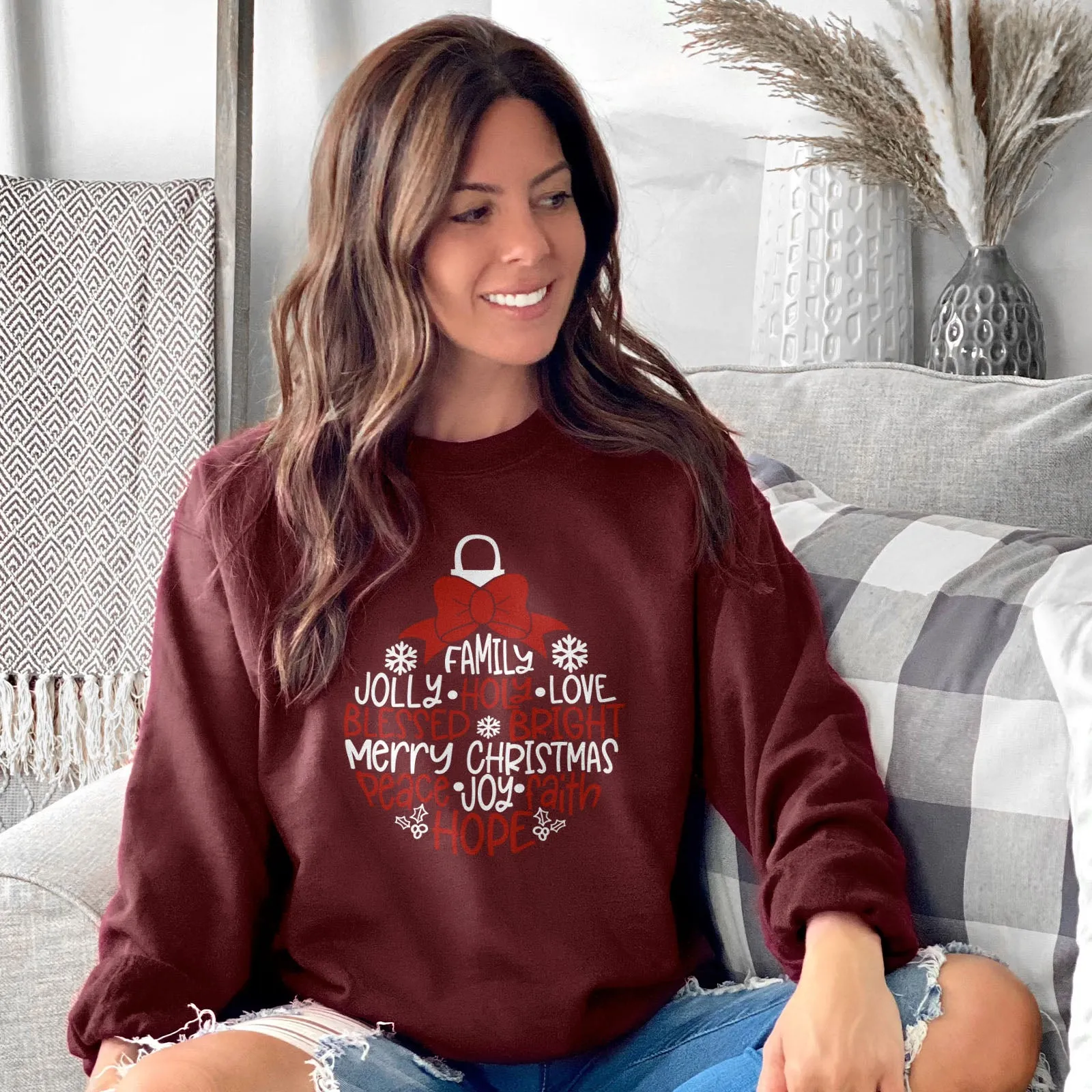 Merry Christmas Ornament Sweatshirt