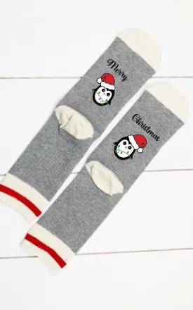 Merry Christmas Penguin Socks