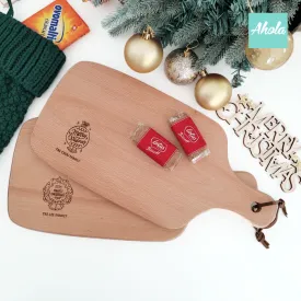 【Merry Christmas】Maple Wood Cutting Board with Handle 聖誕楓木刻字多用途砧板 (3-5個工作天完成)