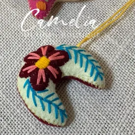 Mexican Felt Ornament Moon