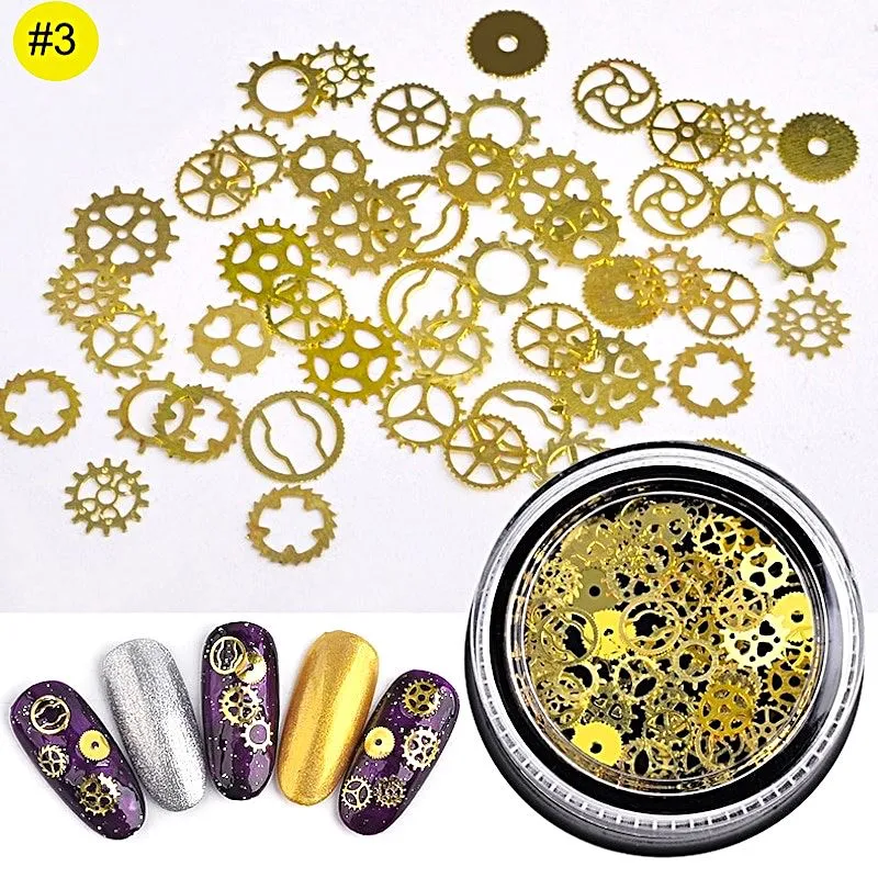 Mix 3D Nail Art Ultra Thin Gold Metal Slices