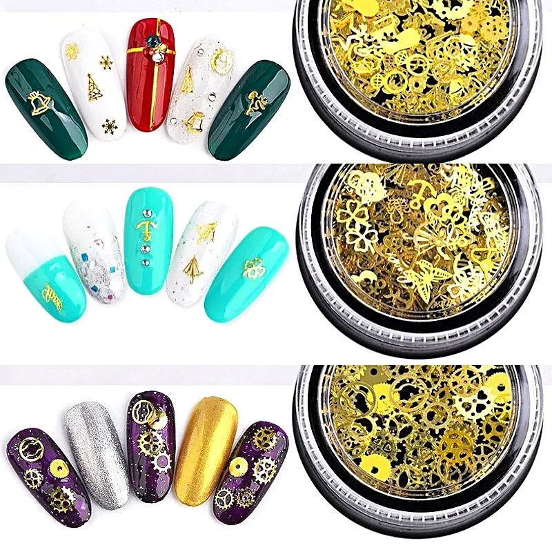 Mix 3D Nail Art Ultra Thin Gold Metal Slices