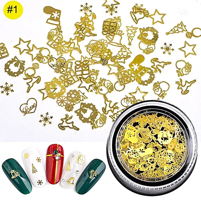 Mix 3D Nail Art Ultra Thin Gold Metal Slices