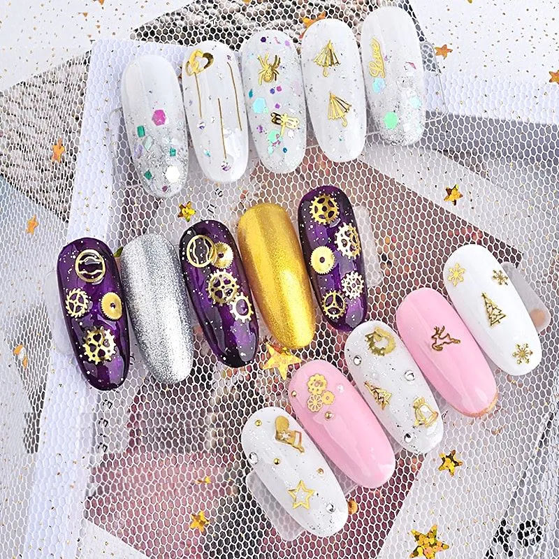 Mix 3D Nail Art Ultra Thin Gold Metal Slices