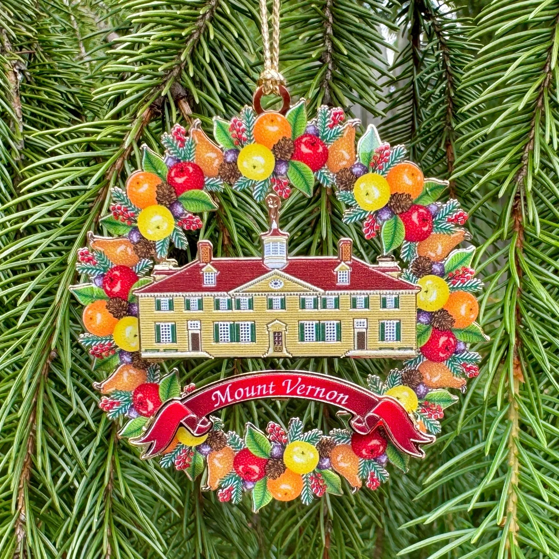 Mount Vernon Fruit Wreath Ornament