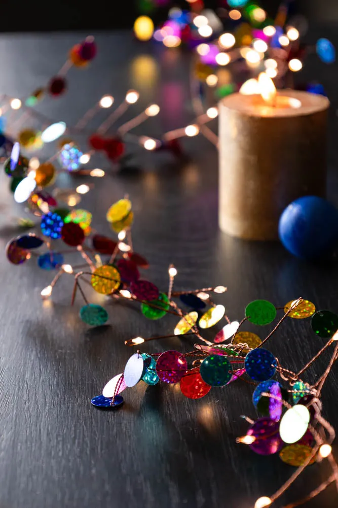 Multi Coloured Confetti Decorative Light Chain