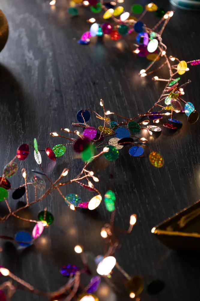 Multi Coloured Confetti Decorative Light Chain