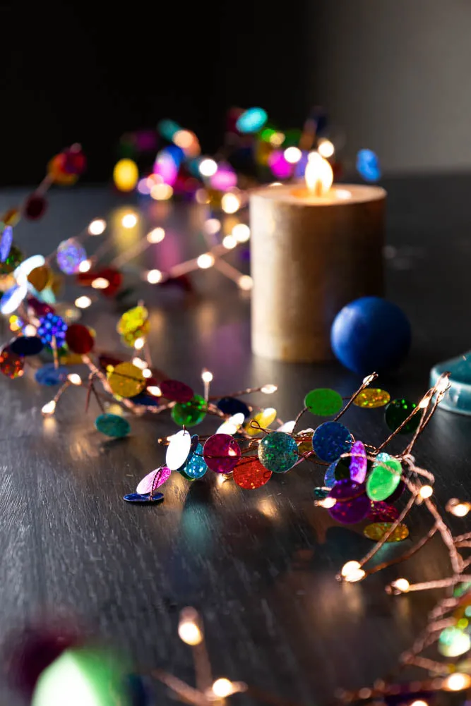 Multi Coloured Confetti Decorative Light Chain