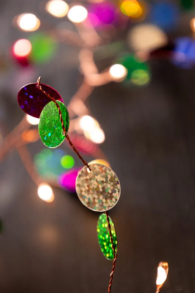 Multi Coloured Confetti Decorative Light Chain