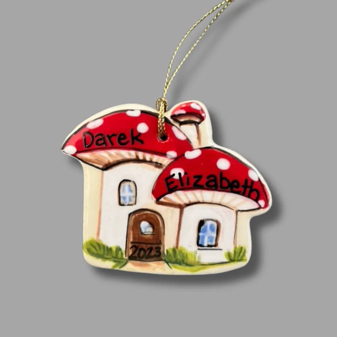 Mushroom House Ornament