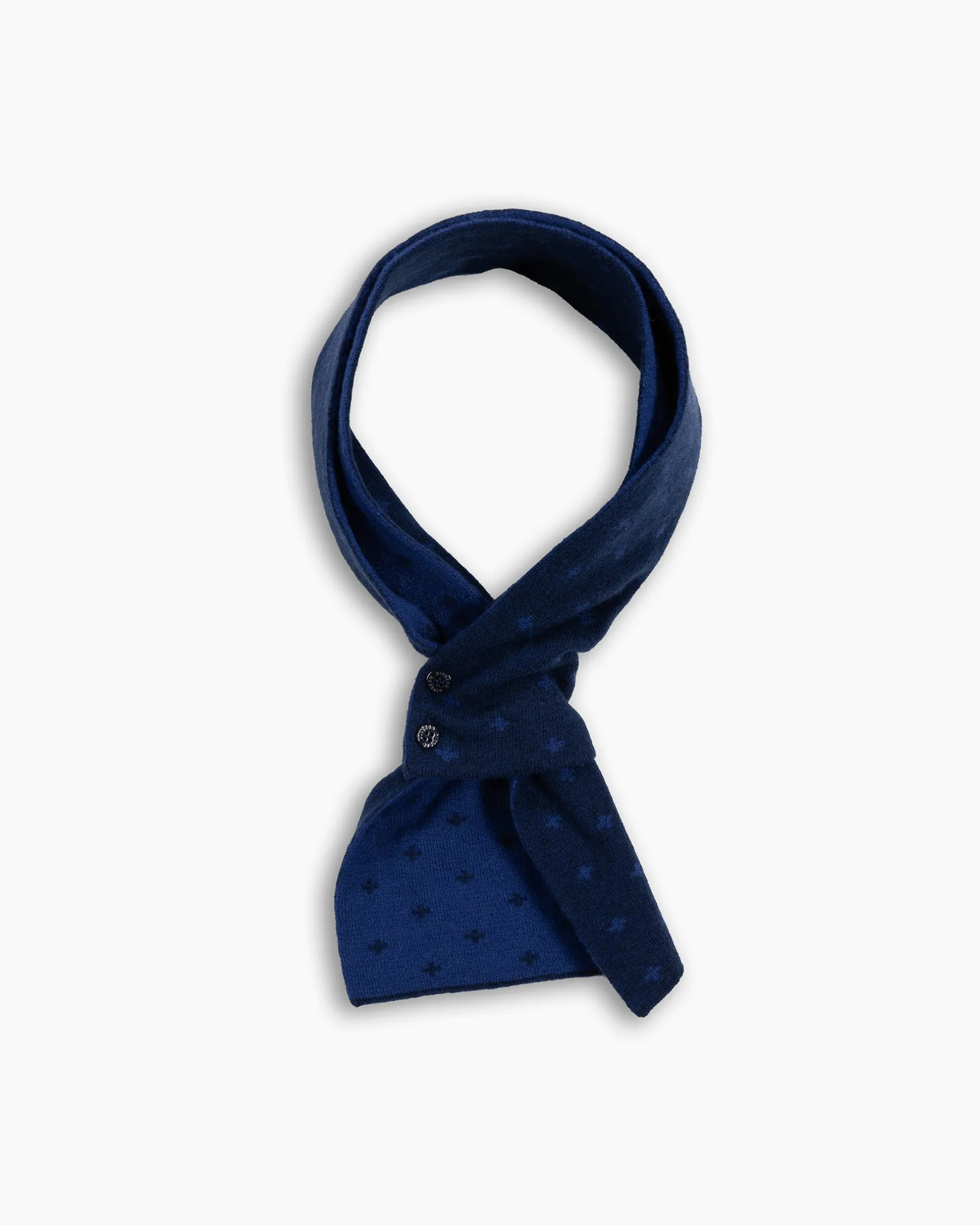 Navy Cross Lambswool Mini Scarf