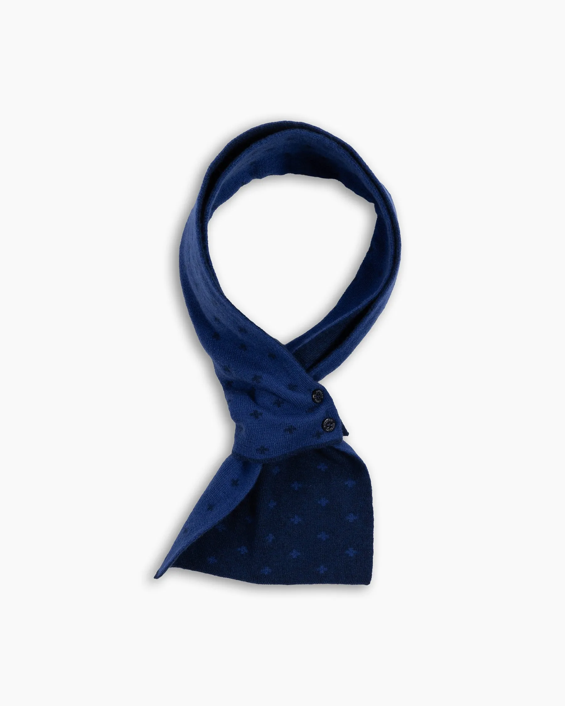 Navy Cross Lambswool Mini Scarf