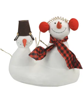 Ned & Earl Snowman Pair Decorative Figurines