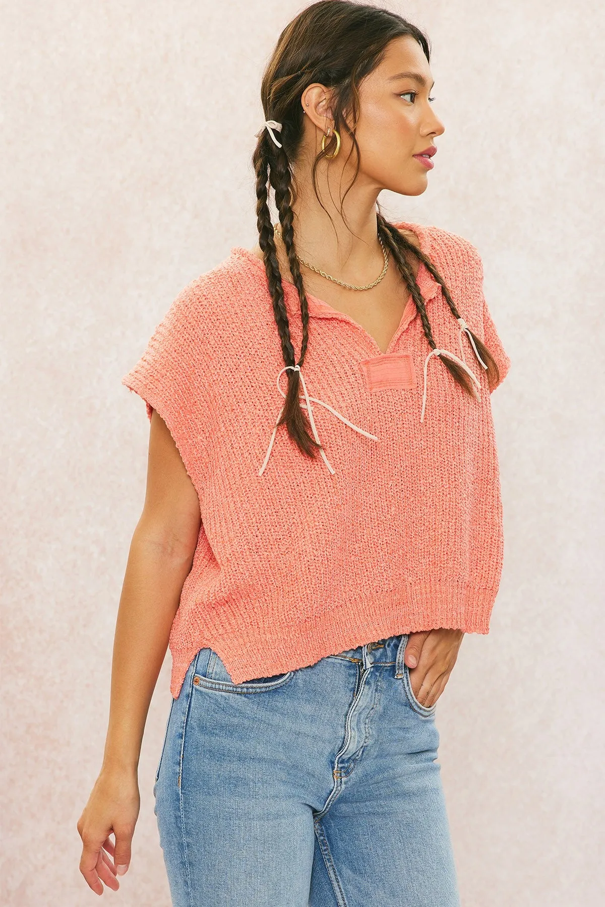 Patch Sleeveless Sweater