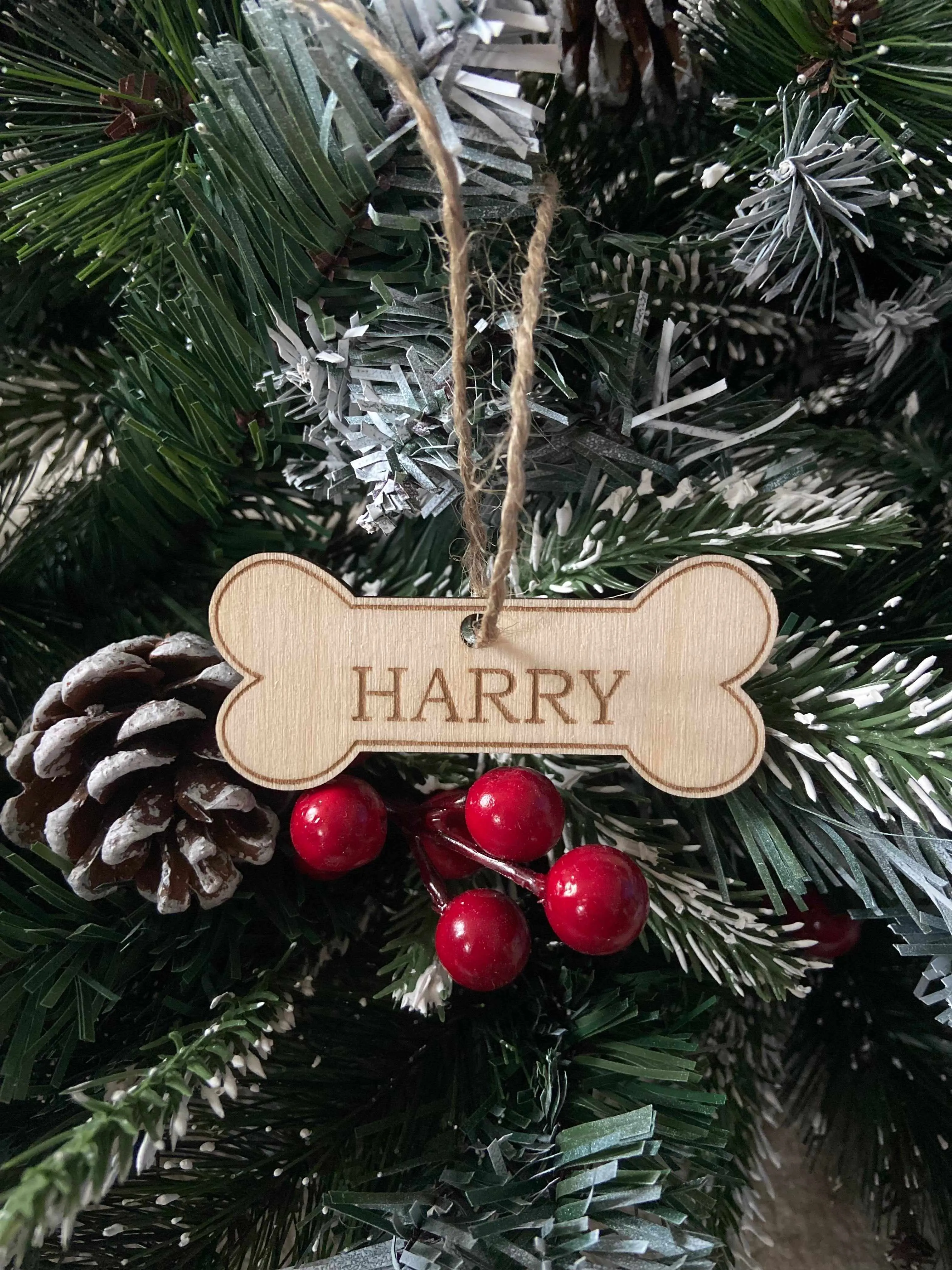 Personalised Dog Bone Christmas Tree Ornament