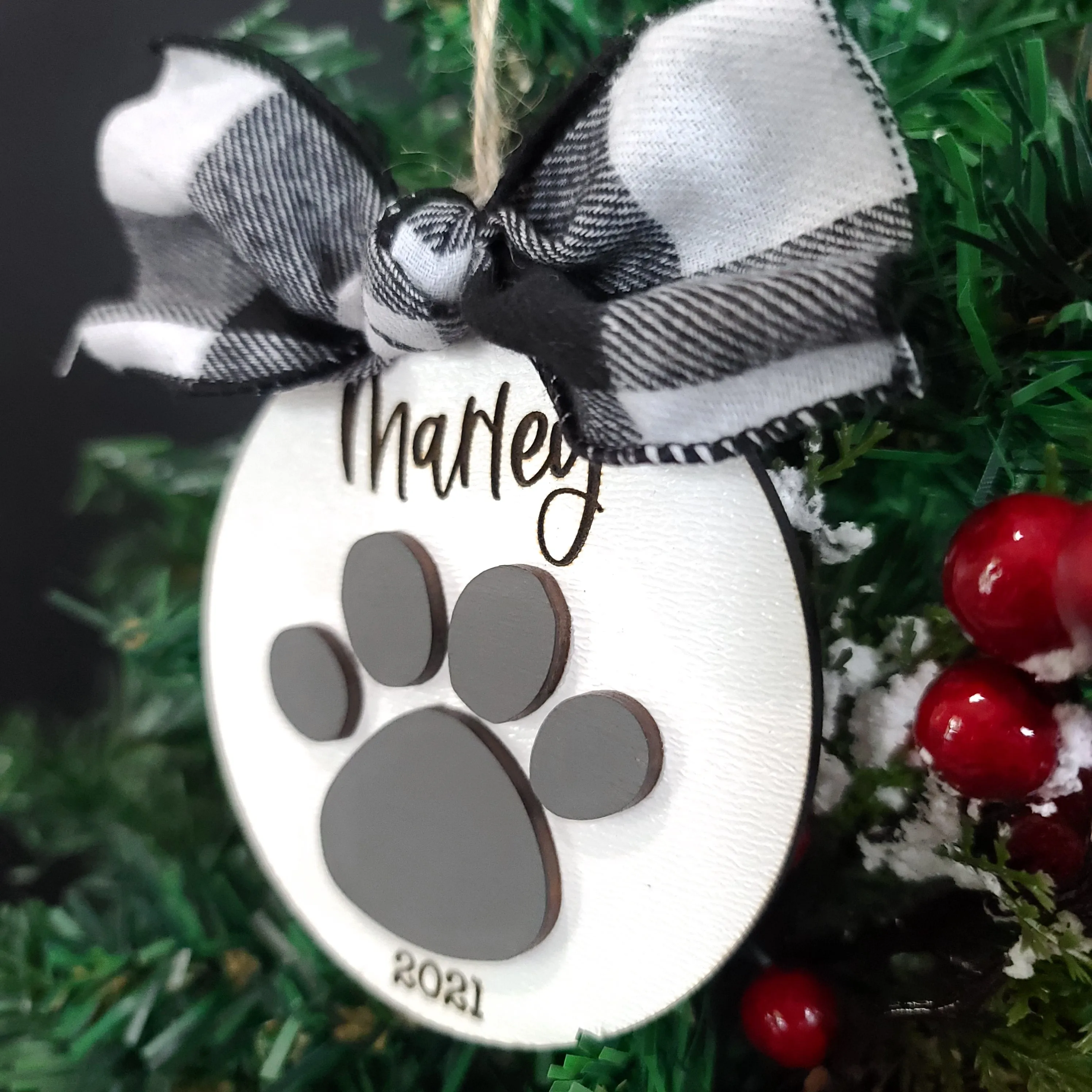 Pet Paw Print & Pet Angel Wings Christmas Ornament | Laser Cut SVG Bundle