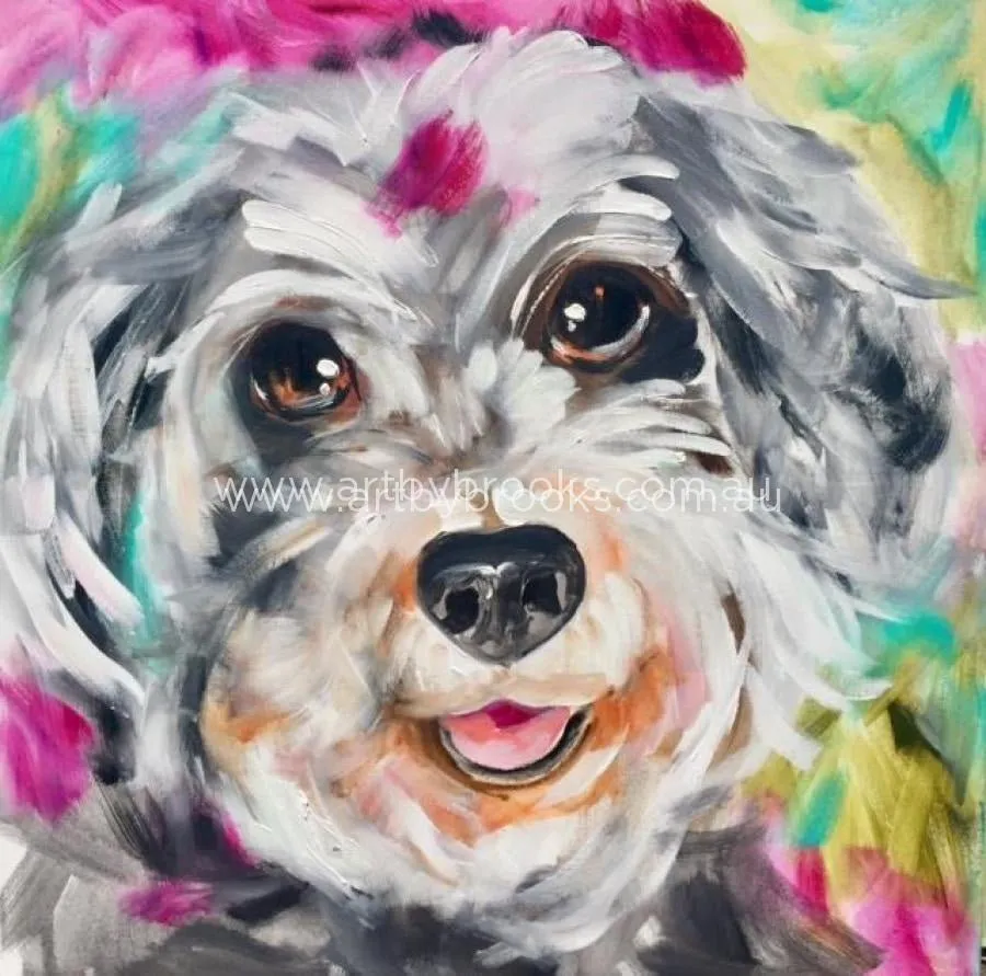 Pet portrait - commissioned - 60 x60 cm