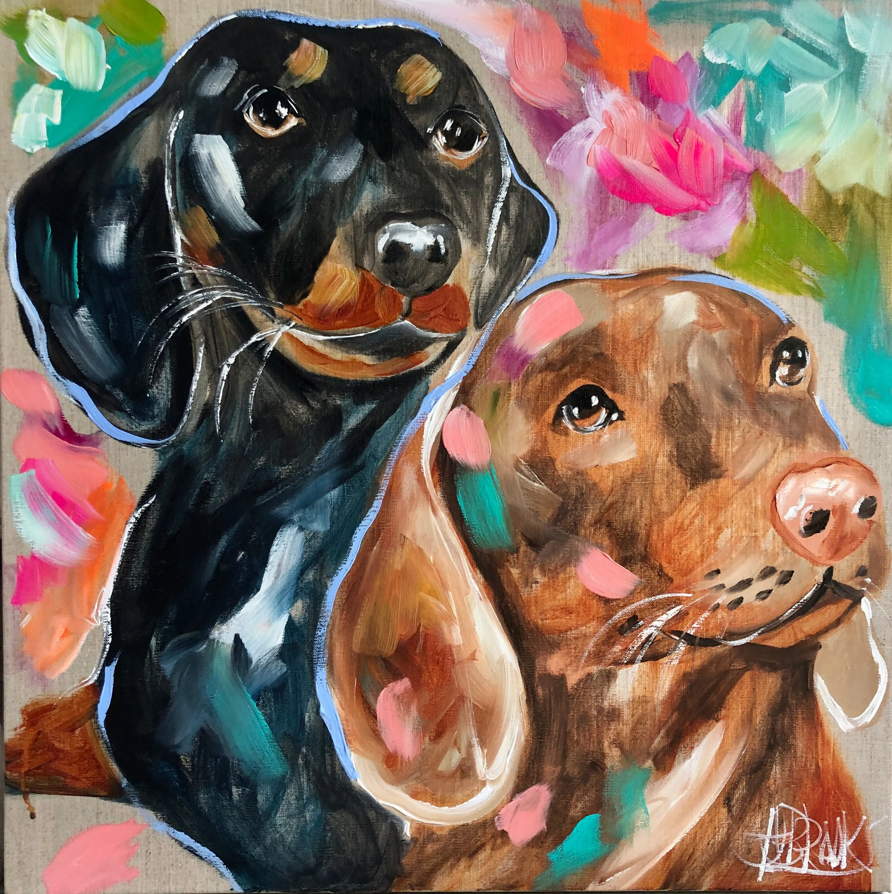 Pet portrait - commissioned - 60 x60 cm