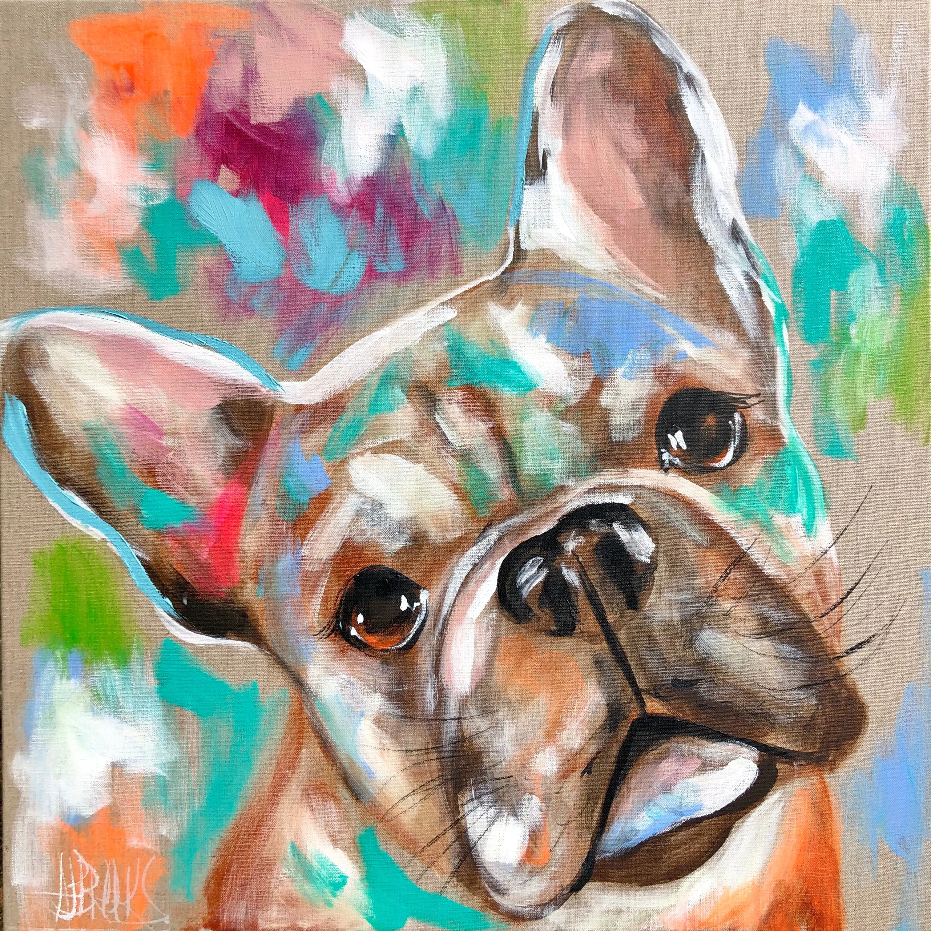 Pet portrait - commissioned - 60 x60 cm