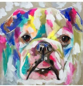 Pet portrait - Lola -90 x90 cm on Belgian linen